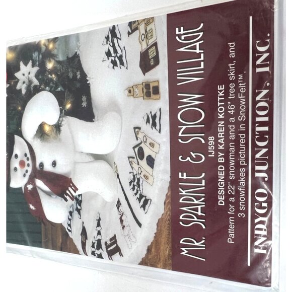 Indigo Junction Mr. Sparkle & Snow Village Pattern Kit For Snowman Tree Skirt & - Picture 3 of 5